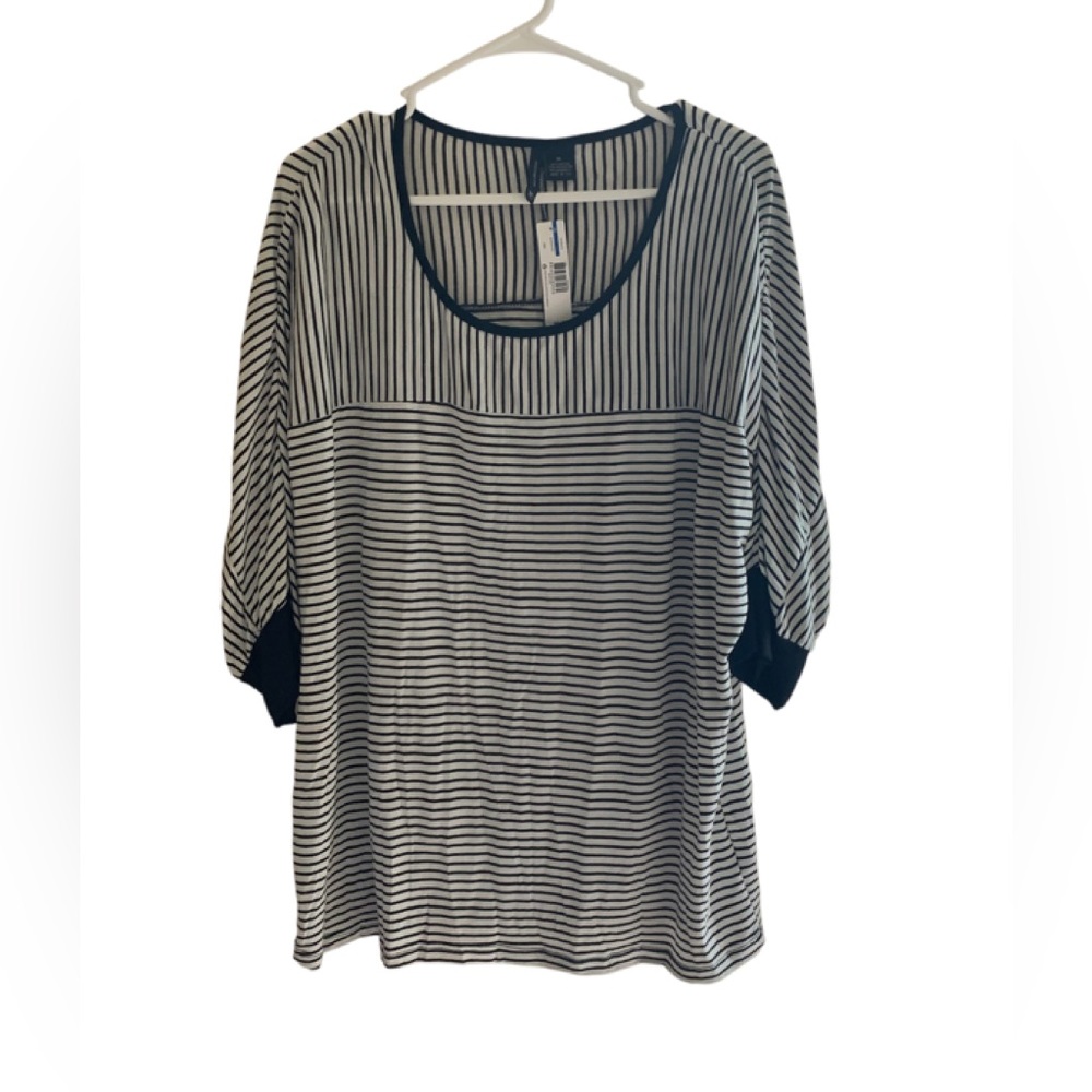 New Directions Striped Stretch Top, Size XL. NWT
